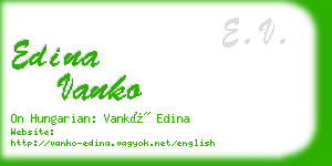 edina vanko business card